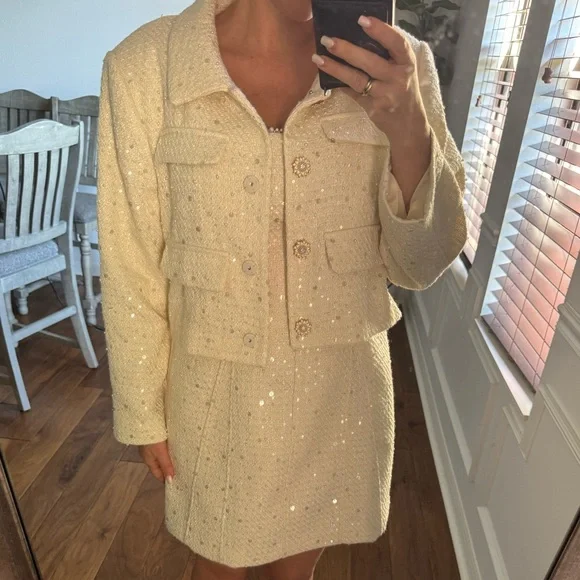 NWT Antonio Melani Rita Sequin Tweed Jacket Sz 14 - Picture 6 of 7